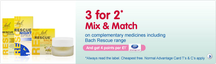 Bach Rescue Remedy 3 for 2 Mix & Match on selected vitamins, complementary medicines & herbal products